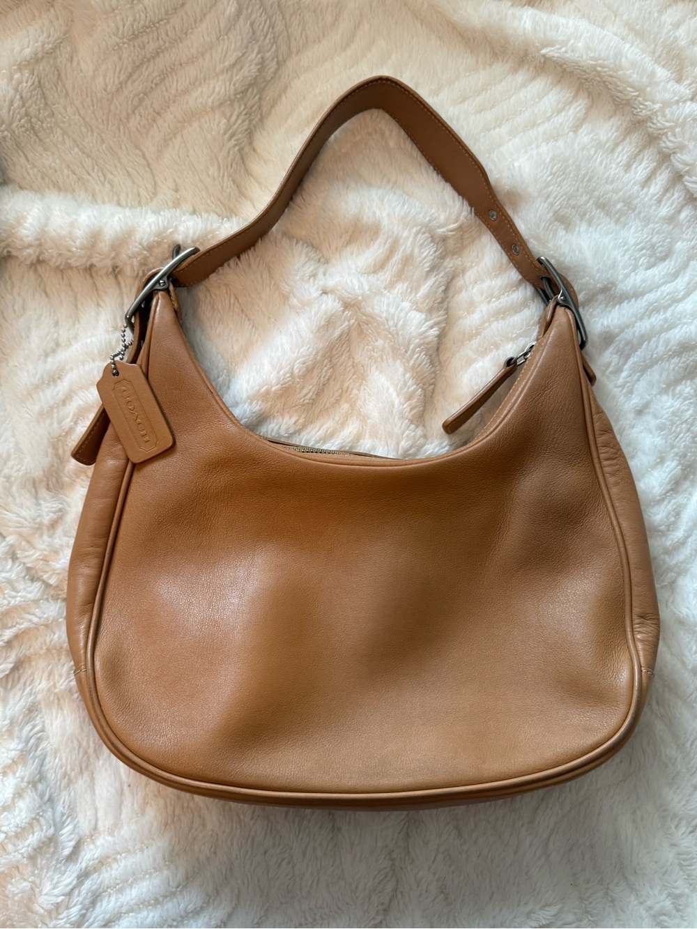 Coach Caramel Leather Shoulder Hobo Bag